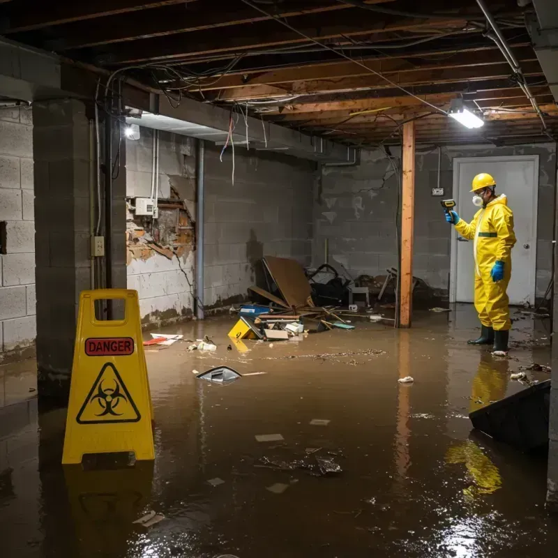 Flooded Basement Electrical Hazard in Newburg, KY Property