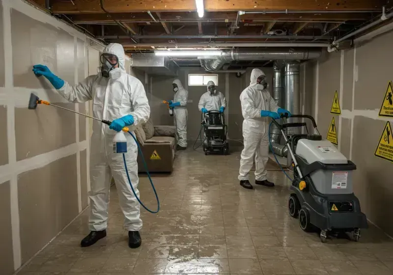 Basement Moisture Removal and Structural Drying process in Newburg, KY